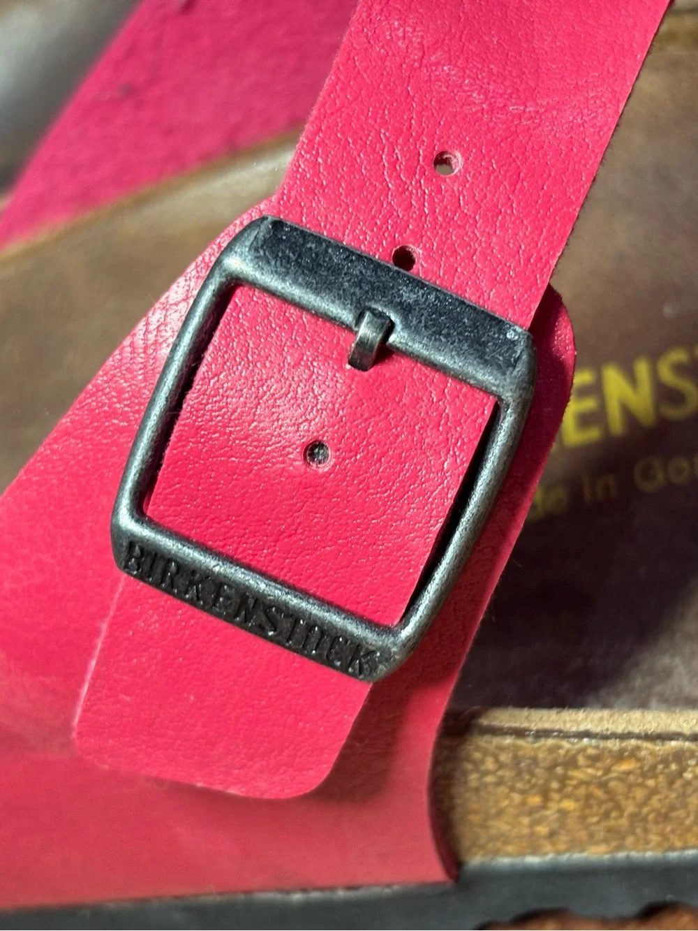 Birkenstock Women’s Hot Pink Gizeh Leather Thong Sandals - Size 10
